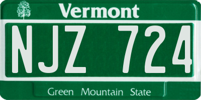 VT license plate NJZ724