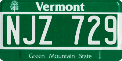 VT license plate NJZ729