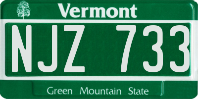 VT license plate NJZ733