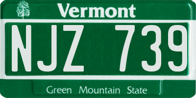 VT license plate NJZ739