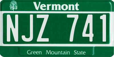 VT license plate NJZ741