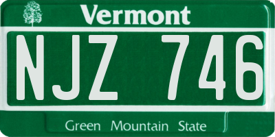 VT license plate NJZ746