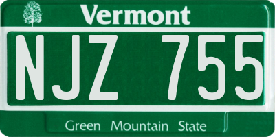 VT license plate NJZ755
