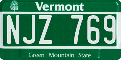 VT license plate NJZ769
