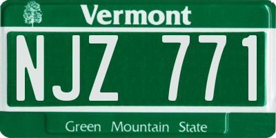 VT license plate NJZ771