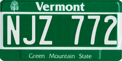 VT license plate NJZ772