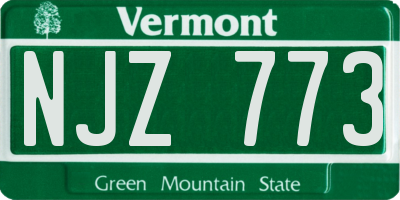 VT license plate NJZ773