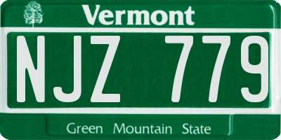 VT license plate NJZ779