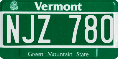VT license plate NJZ780