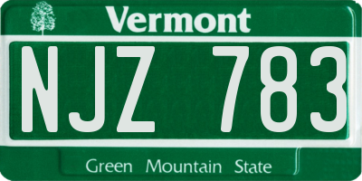 VT license plate NJZ783