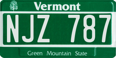 VT license plate NJZ787