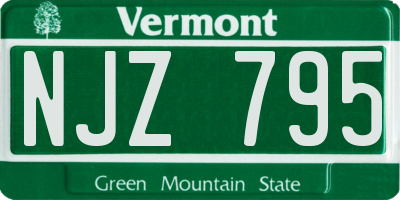 VT license plate NJZ795