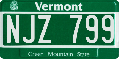 VT license plate NJZ799