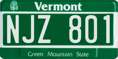 VT license plate NJZ801