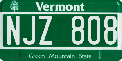 VT license plate NJZ808