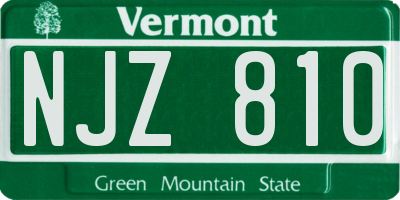 VT license plate NJZ810