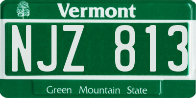 VT license plate NJZ813