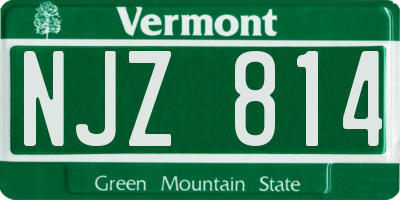 VT license plate NJZ814