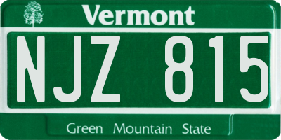 VT license plate NJZ815