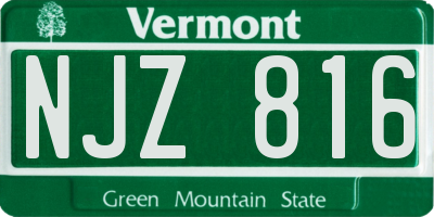 VT license plate NJZ816