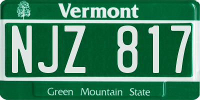 VT license plate NJZ817