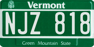 VT license plate NJZ818
