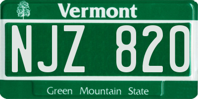 VT license plate NJZ820