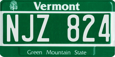VT license plate NJZ824