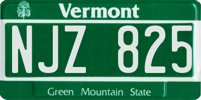 VT license plate NJZ825
