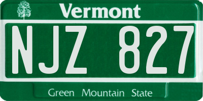 VT license plate NJZ827