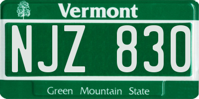 VT license plate NJZ830