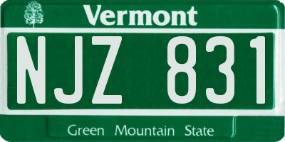 VT license plate NJZ831