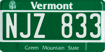 VT license plate NJZ833
