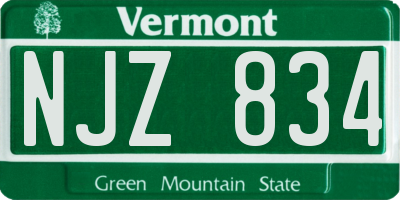 VT license plate NJZ834