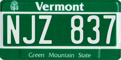 VT license plate NJZ837