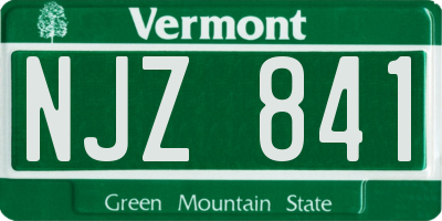 VT license plate NJZ841