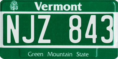 VT license plate NJZ843