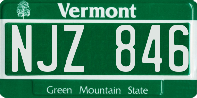 VT license plate NJZ846
