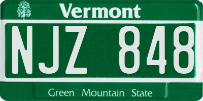 VT license plate NJZ848