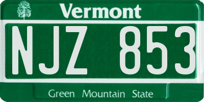 VT license plate NJZ853