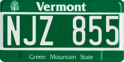 VT license plate NJZ855