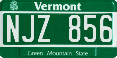 VT license plate NJZ856