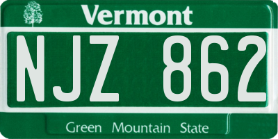 VT license plate NJZ862