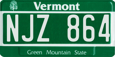 VT license plate NJZ864