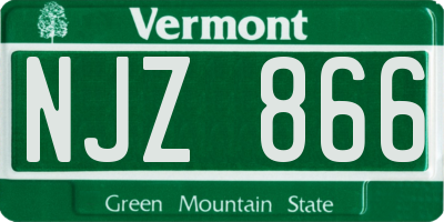 VT license plate NJZ866