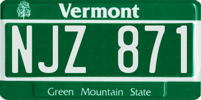 VT license plate NJZ871