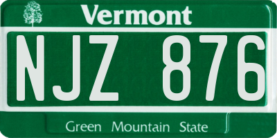 VT license plate NJZ876