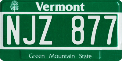 VT license plate NJZ877