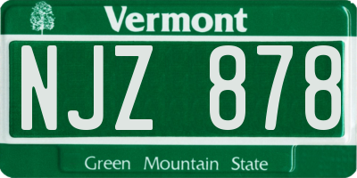 VT license plate NJZ878