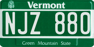 VT license plate NJZ880